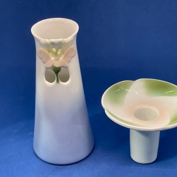 Bing & Grondahl 1987 Copenhagen Porcelain Floral Candle Holder/Vase Combo LTD ED - Picture 2 of 8